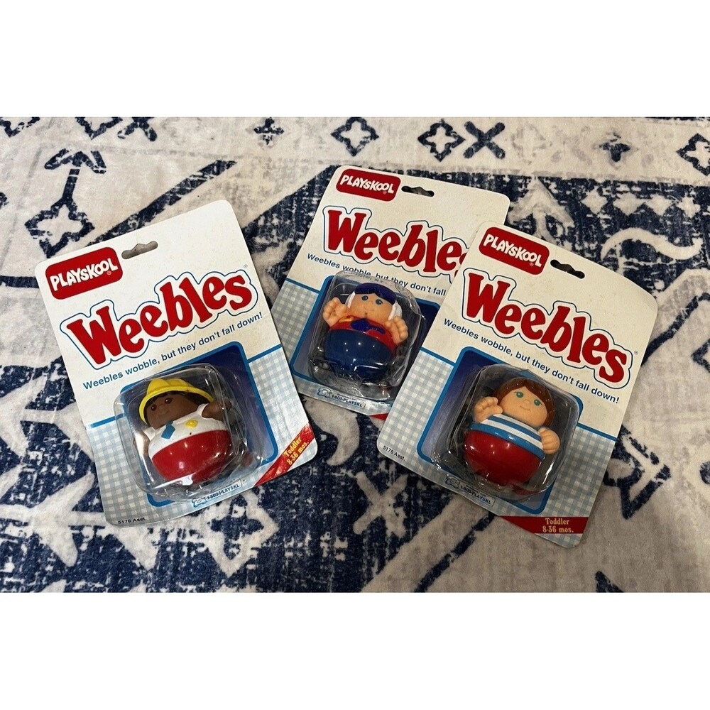 Vintage 1991 Playskool Weebles Wobble toys Fire Chief Ace Weeble Highway NEW